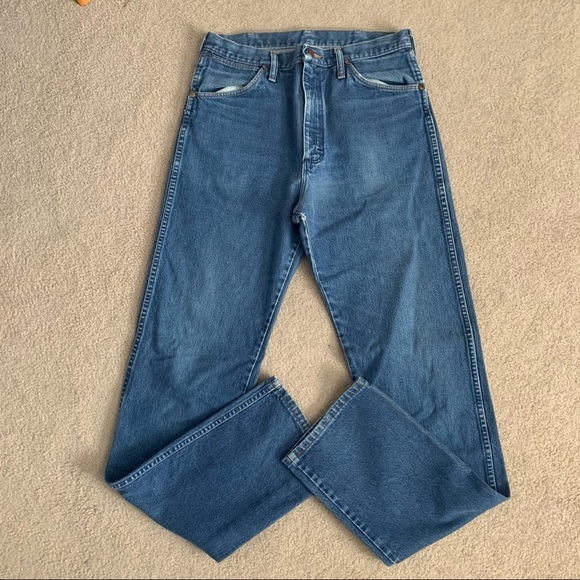 Vintage Wrangler Cowboy Cut Rigid Long Jeans Made in USA / 33 X 36 - Picture 3 of 12